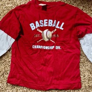 Red Baseball Graphic Kids Shirt